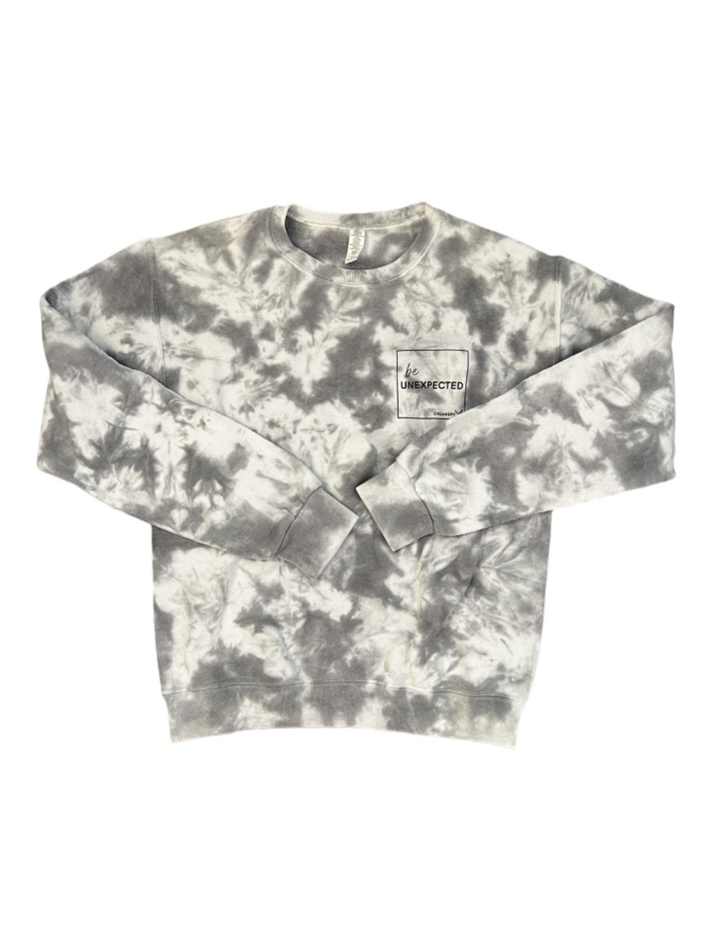 CREAMERY X - Oversized Tie-Dye Gray Crewneck Sweatshirt - Be Unexpected - S
